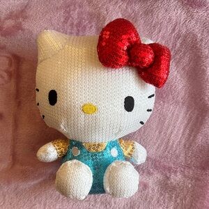 Hello Kitty Sequin Plush with Blue Outfit